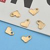 Ion Plating(IP) 304 Stainless Steel Heart Charms X-STAS-F075-21-6