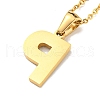 Ion Plating(IP) Initial Letter 304 Stainless Steel Pendant Necklaces NJEW-M199-01G-P-2