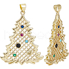 Beebeecraft 5Pcs Brass Micro Pave Cubic Zirconia Pendants ZIRC-BBC0002-88B-1