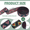 BENECREAT 6 Yards 2 Colors Ethnic Style Embroidery Flat Polyester Elastic Triangle Jacquard Rubber Cord/Band OCOR-BC0007-68-2