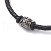 Braided Leather Cord Bracelets BJEW-JB11387-04-3