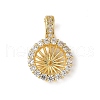 Brass Micro Pave Clear Cubic Zirconia Stud Earring Findings KK-D369-04G-1