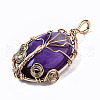 Natural Agate Pendants G-S359-266-3