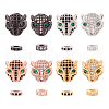 Kissitty Brass Micro Pave Cubic Zirconia Beads ZIRC-KS0001-02-5