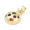 Brass Micro Pave Cubic Zirconia Pendants KK-A241-03G-2