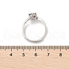 Rhodium Plated 925 Sterling Silver Moissanite Adjustable Rings for Women RJEW-U038-05P-5