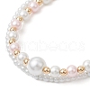 4Pcs 4 Colors Glass Pearl Round Beaded Multi-strand Bracelets BJEW-JB11918-5
