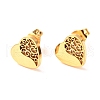 Ion Plating(IP) 304 Stainless Steel Stud Earrings EJEW-C001-15G-1