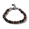 Natural & Synthetic Mixed Gemstone Round Beaded Bracelets BJEW-Q777-04-2