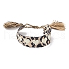 Leopard Print Pattern Polyester Cord Adjustable Bracelets BJEW-B127-01C-2