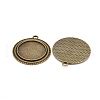Vintage Tibetan Style Alloy Pendant Cabochon Bezel Settings X-TIBEP-M018-139AB-NF-2