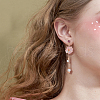 FIBLOOM 4 Pair 4 Style Resin Petal & Sakura Flower Dangle Stud Earrings EJEW-FI0003-15-7