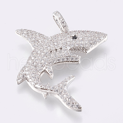 Brass Micro Pave Cubic Zirconia Pendants ZIRC-J019-03P-1