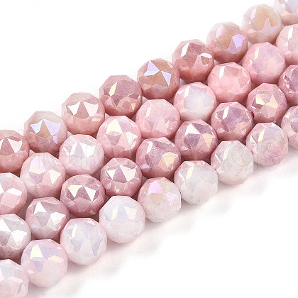 Electroplate Glass Beads Strands GLAA-N010-8mm-07-1