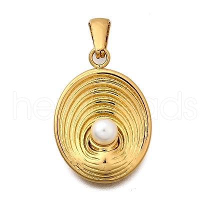 Plastic Pearl Pendants STAS-Q360-06A-G-1
