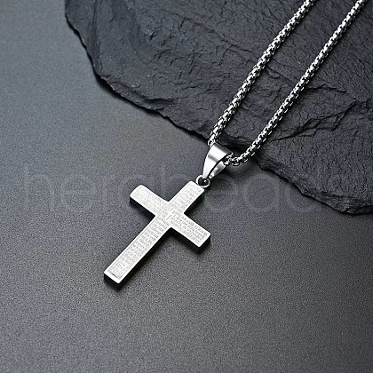 Religion Cross 201 Stainless Steel Pendant Necklaces WG02CF8-01-1