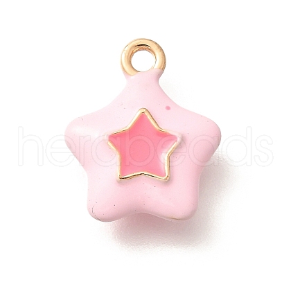 Brass Enamel Charms KK-R212-16G-01-1