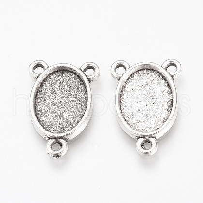 Tibetan Style Alloy Cabochon Connector Settings X-TIBE-T006-8x10-AS-LF-1