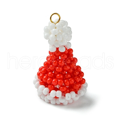 Seed Beads Beaded Charms PALLOY-MZ00296-1