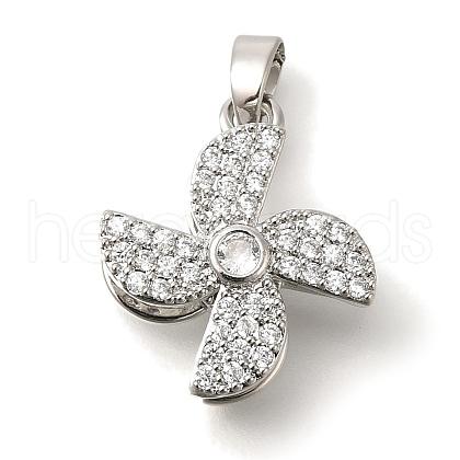 Brass Micro Pave Cubic Zirconia Pendants KK-B122-03C-P-1