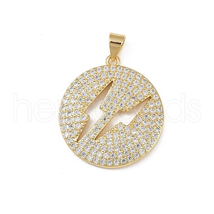 Brass Micro Pave Cubic Zirconia Pendants KK-S528-03G-1
