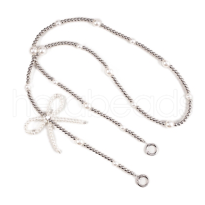 Bowknot ABS Plastic Pearl Bag Extender Chains PW-WGBC2A6-04-1