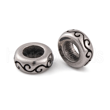 304 Stainless Steel European Beads STAS-G334-03AS-1