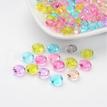 Transparent Acrylic Faceted Rondelle Beads X-PL408Y-1