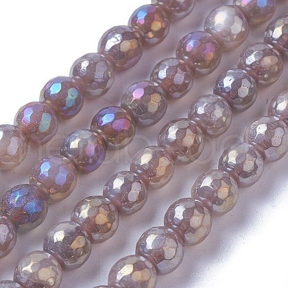 Electroplate Natural Sunstone Beads Strands G-F627-03-B02-1