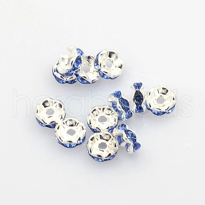 Brass Rhinestone Spacer Beads X-RSB04C08-1