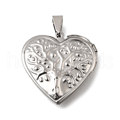316 Stainless Steel Locket Pendants STAS-N0016-18B-P-1