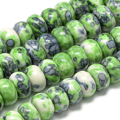 Synthetic Ocean White Jade Beads Strands G-S257-5x10mm-11-1