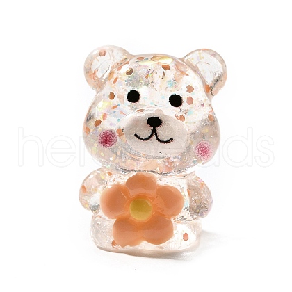 Transparent Resin Little Bear Ornament RESI-S015-01A-1