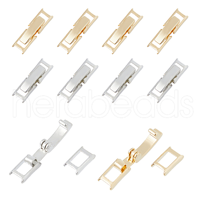 SUPERFINDINGS 20Pcs 2 Colors Eco-Friendly Brass Watch Band Clasps KK-FH0007-67-1