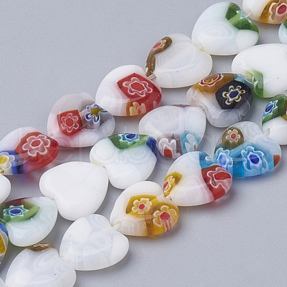 Handmade Millefiori Lampwork Beads Strands X-LAMP-T005-26-1