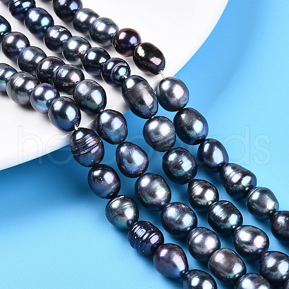 Natural Cultured Freshwater Pearl Beads Strands PEAR-N012-09F-1