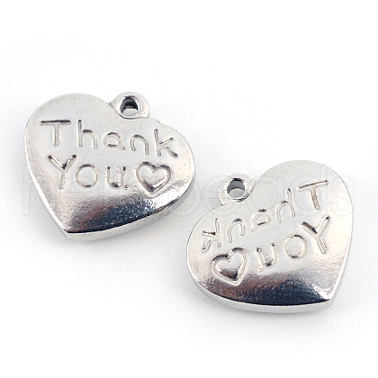 Non-Tarnish 201 Stainless Steel Heart Charms STAS-Q192-18-1