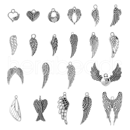 DICOSMETIC 110Pcs 22 Styles Tibetan Style Alloy Pendants FIND-DC0005-79-1