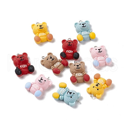 Opaque Resin Pendants RESI-G046-06P-1