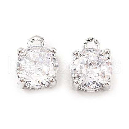 Brass Micro Pave Cubic Zirconia Pendants KK-D382-04P-03-1