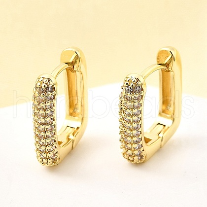 Brass Micro Pave Clear Cubic Zirconia Hoop Earrings EJEW-Z121-10G-1