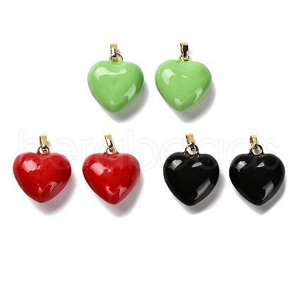 Brass Enamel Pendants KK-M324-06A-G-1