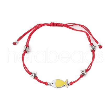 Nylon Braided Bead Bracelets for Women Men BJEW-JB11312-02-1