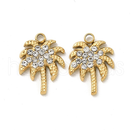 304 Stainless Steel Rhinestone Pendants STAS-I322-40G-1