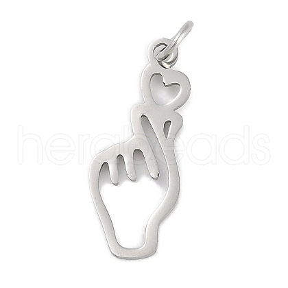 304 Stainless Steel Pendants STAS-R135-09P-1