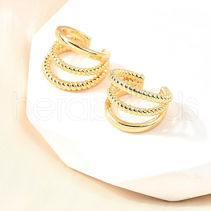 Brass Cuff Earrings EJEW-F370-08G-1