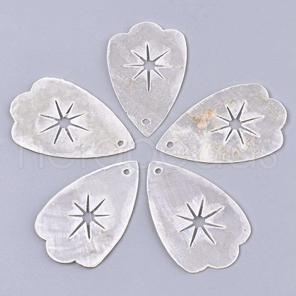 Natural Capiz Shell Pendants X-SHEL-N026-104-1