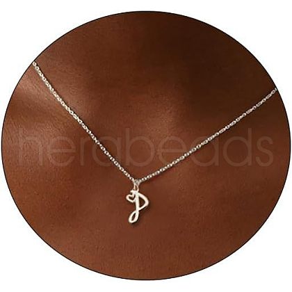 Fashionable Brass Letter Heart Pendant Necklaces for Women FS-WGD0E1D-42-1