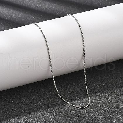 1MM 304 Stainless Steel Twisted Square Snake Chain Necklaces for Women NJEW-B131-09P-1