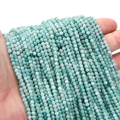 Natural Amazonite Beads Strands G-RM2025-B03-3.5mm-1